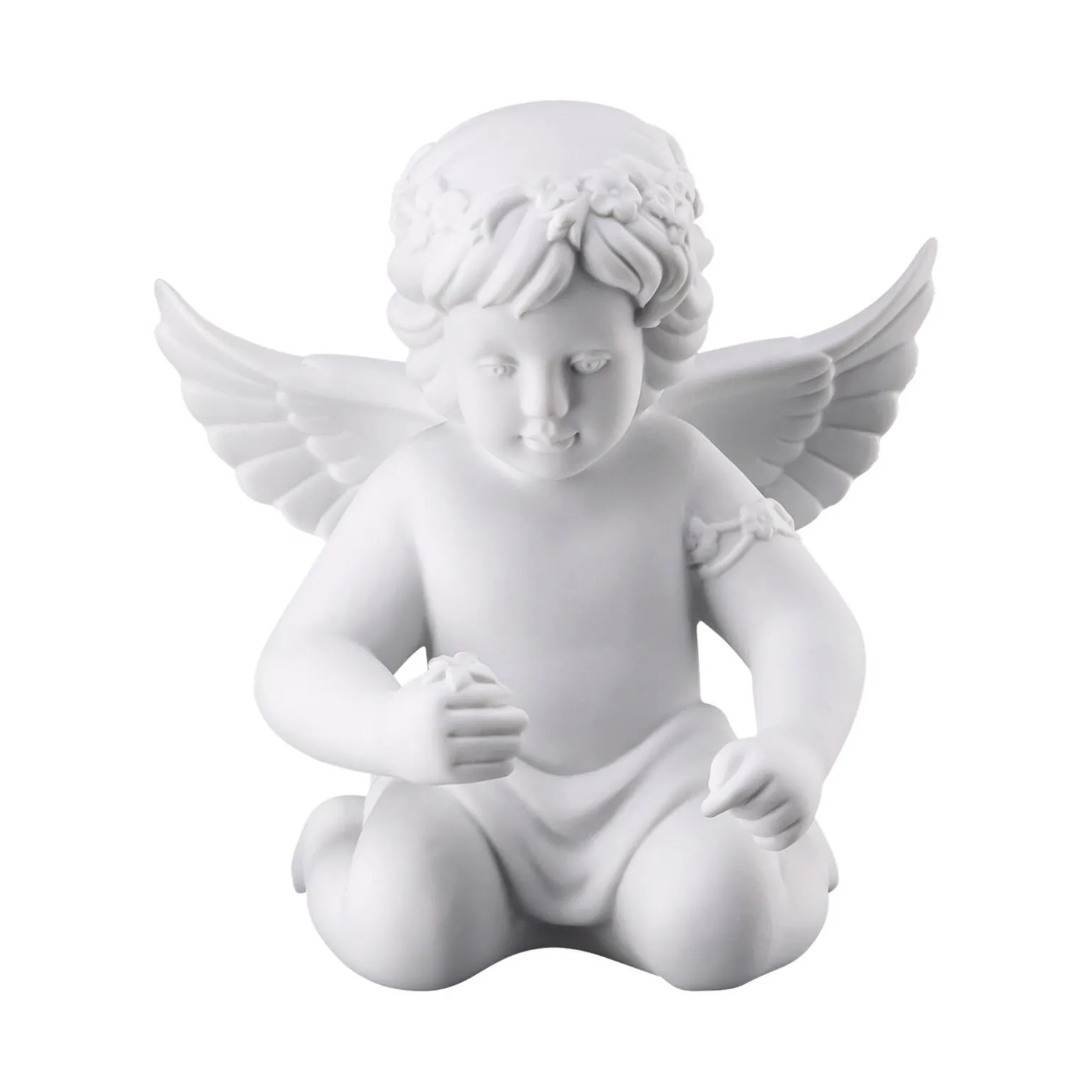 Engel mit Blumenkranz