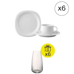 Ikonisches Frühstücks-Set für 6, 18-tlg. Geschirr-Set mit Geschenk