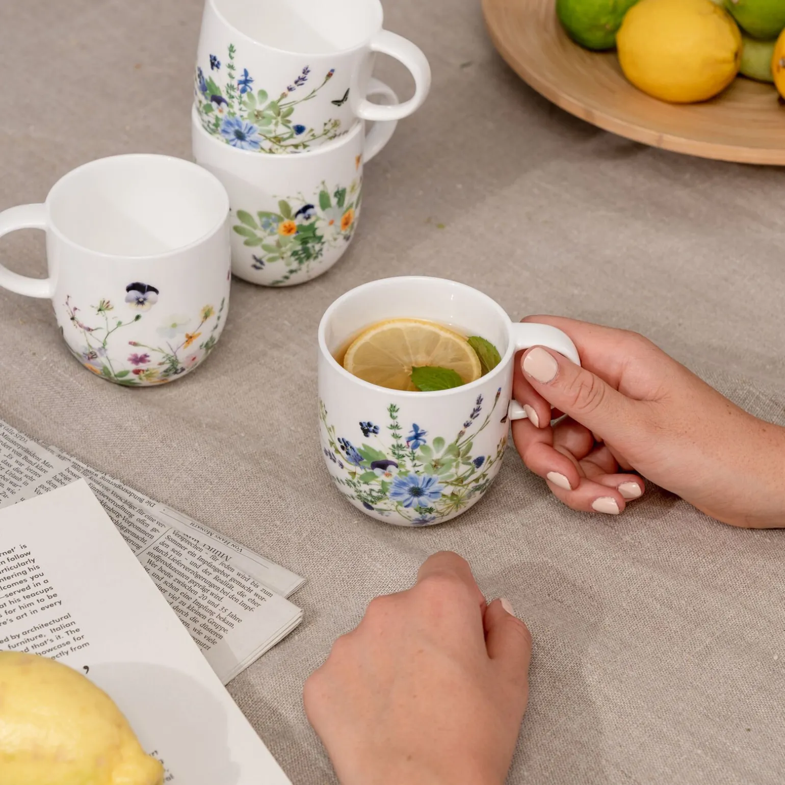 Set 4 Becher mit Henkel